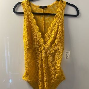 Lace button in bodysuit